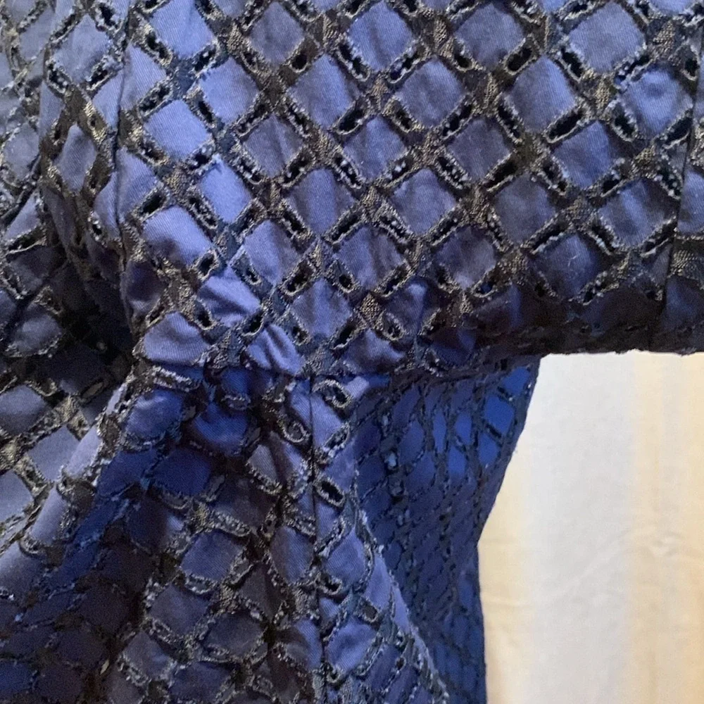 NWOT - Coldwater Creek Blue Full Zip Eyelet Jacket Size 12